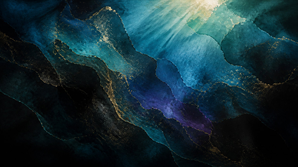 Abstract painting of light refracting through water
